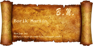 Borik Martin névjegykártya